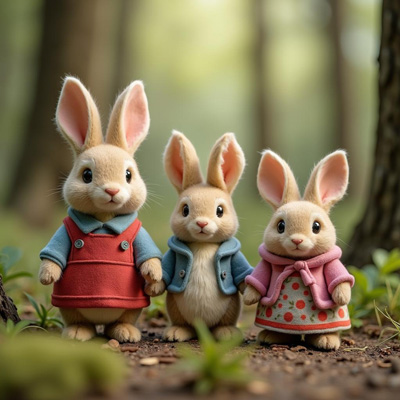 Forest Friends Rabbit Family