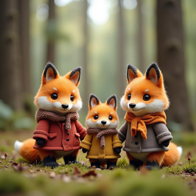 Forest Friends Fox Family