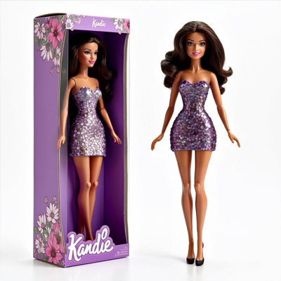 Kandie the Movie - Collectible Doll, Margie Reddie as Kandie in Purple Sequin Dress